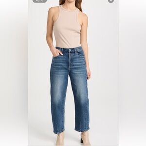 Pistola Eli High Waist Crop Barrel Leg Medium Wash Jeans Women’s Size 27